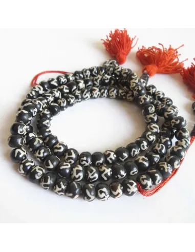 Mala de prière artisanal Tibétain 108 perles en os de Yak