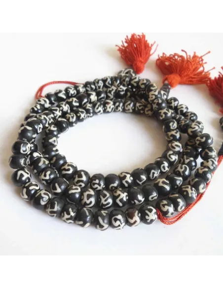 Mala de prière artisanal Tibétain 108 perles en os de Yak