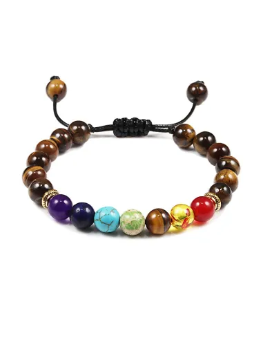 Bracelet 7 Chakras en pierre naturelle oeil de tigre
