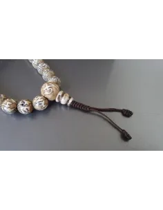 Mala Tibétain artisanal 108 perles coquille de conque Mantra 2