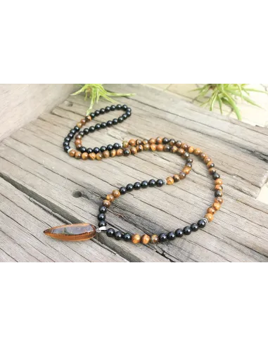 Mala Tibétain de protection Oeil de tigre