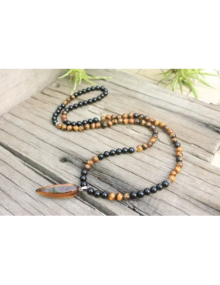 Mala Tibétain de protection Oeil de tigre