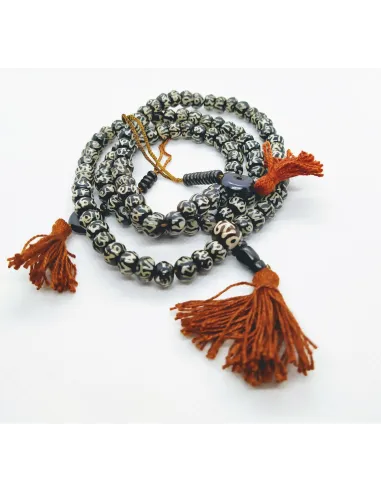 Mala de prière artisanal Tibétain 108 perles en os de Yak