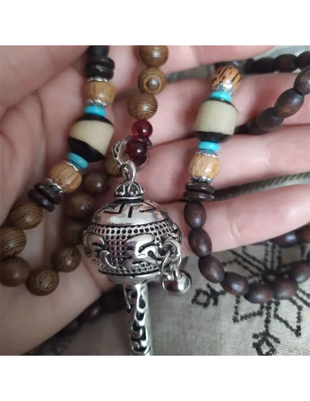 Mala pendentif moulin à prière Tibétain